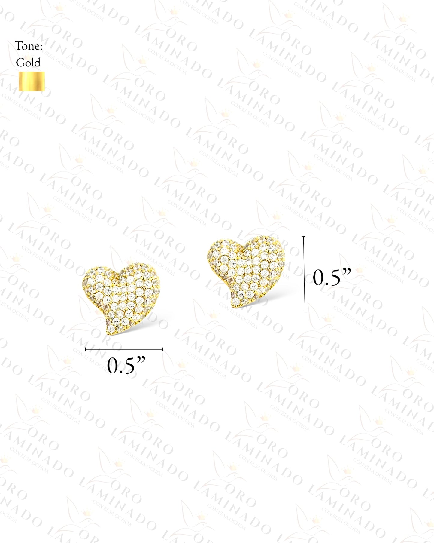 High Quality Heart With Stones Earrings C429