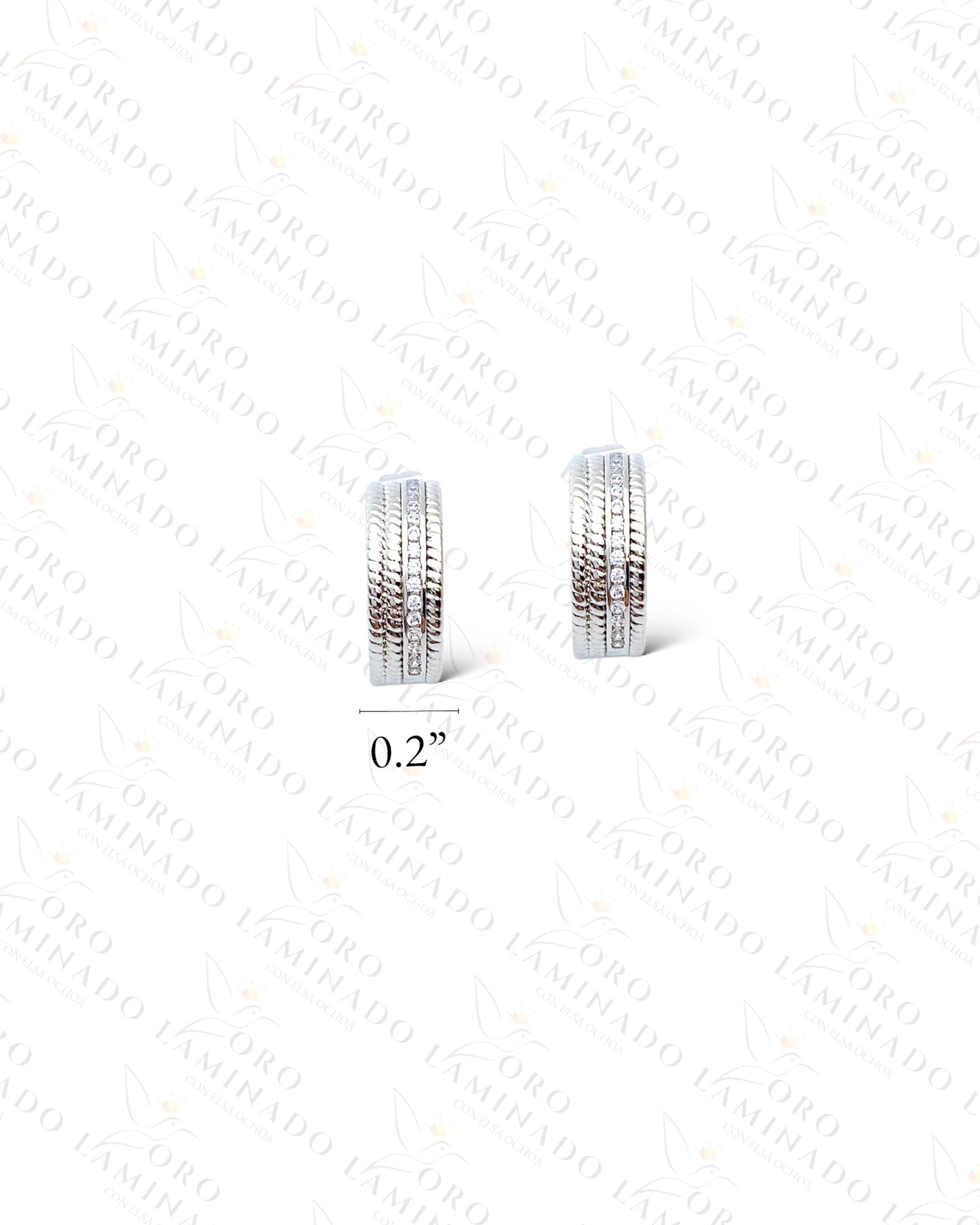 High Quality Silver Pattern Hoop Earrings R328