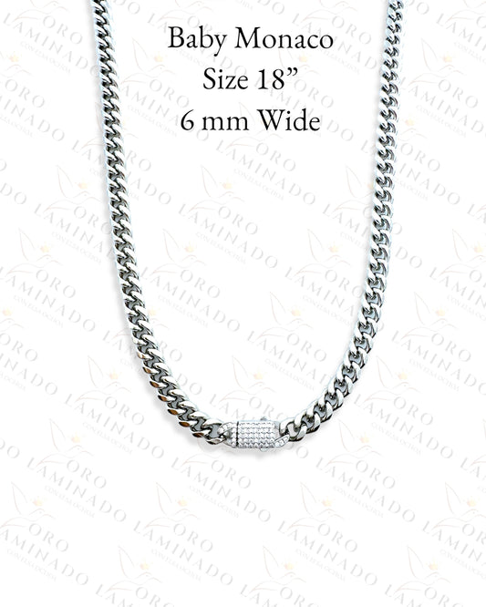 Silver Baby Monaco Chain Size 18" C30