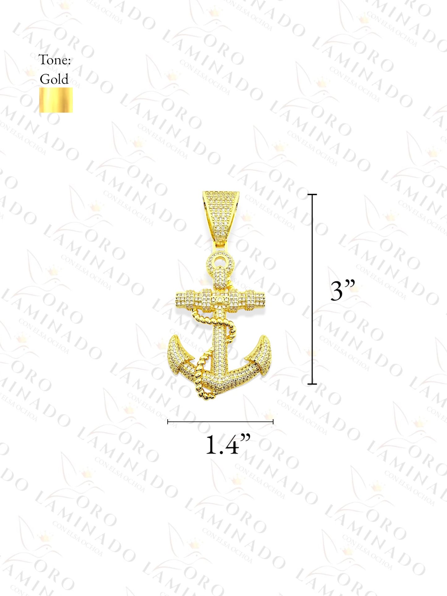 Gold Filled Anchor with Rope Pendant Y365