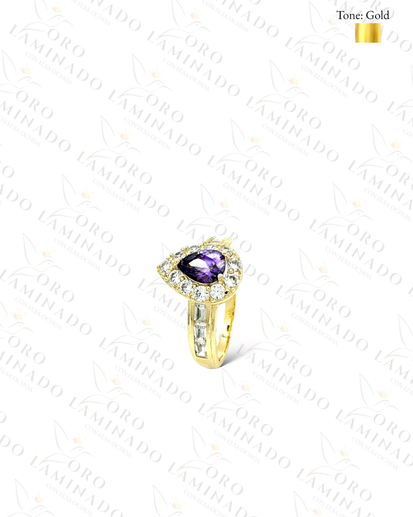 High Quality Sparkling Purple Raindrop Ring G458