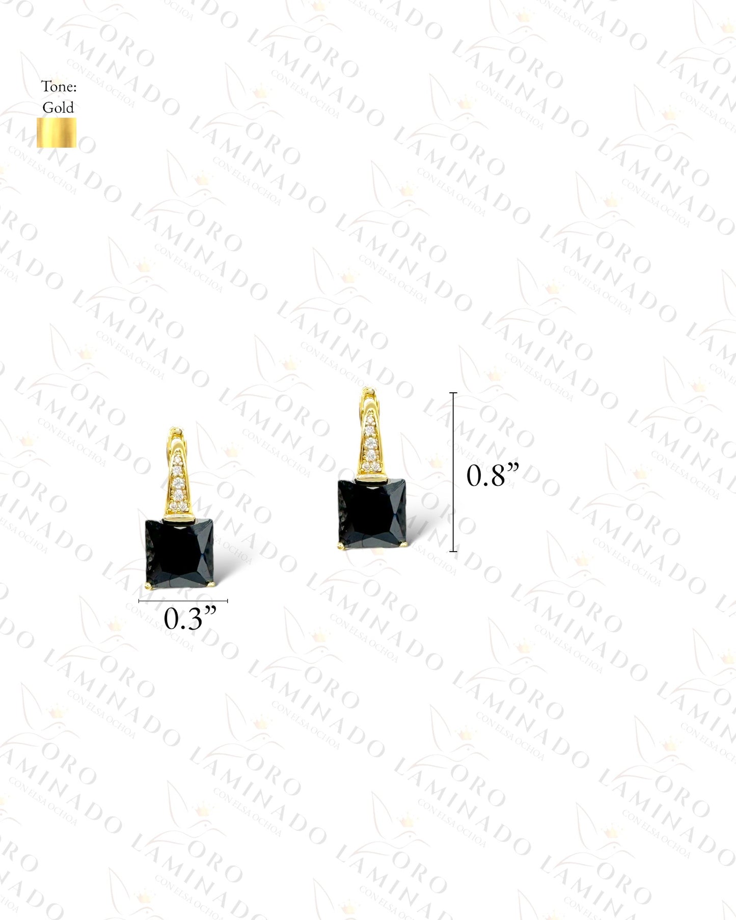 High Quality Black Stone Earrings Y44