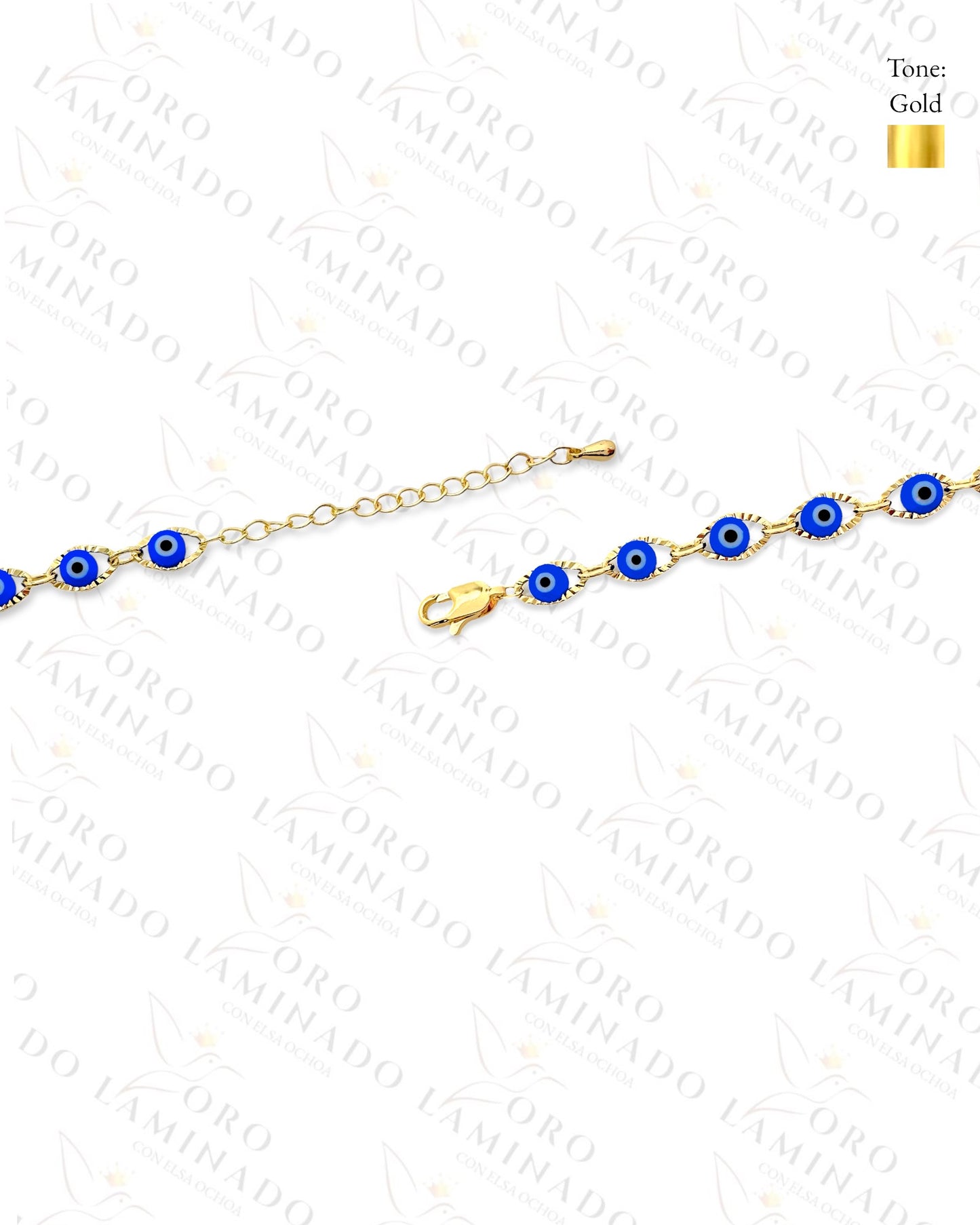 Gold Filled Pack of 6 Blue Eye Bracelet G357