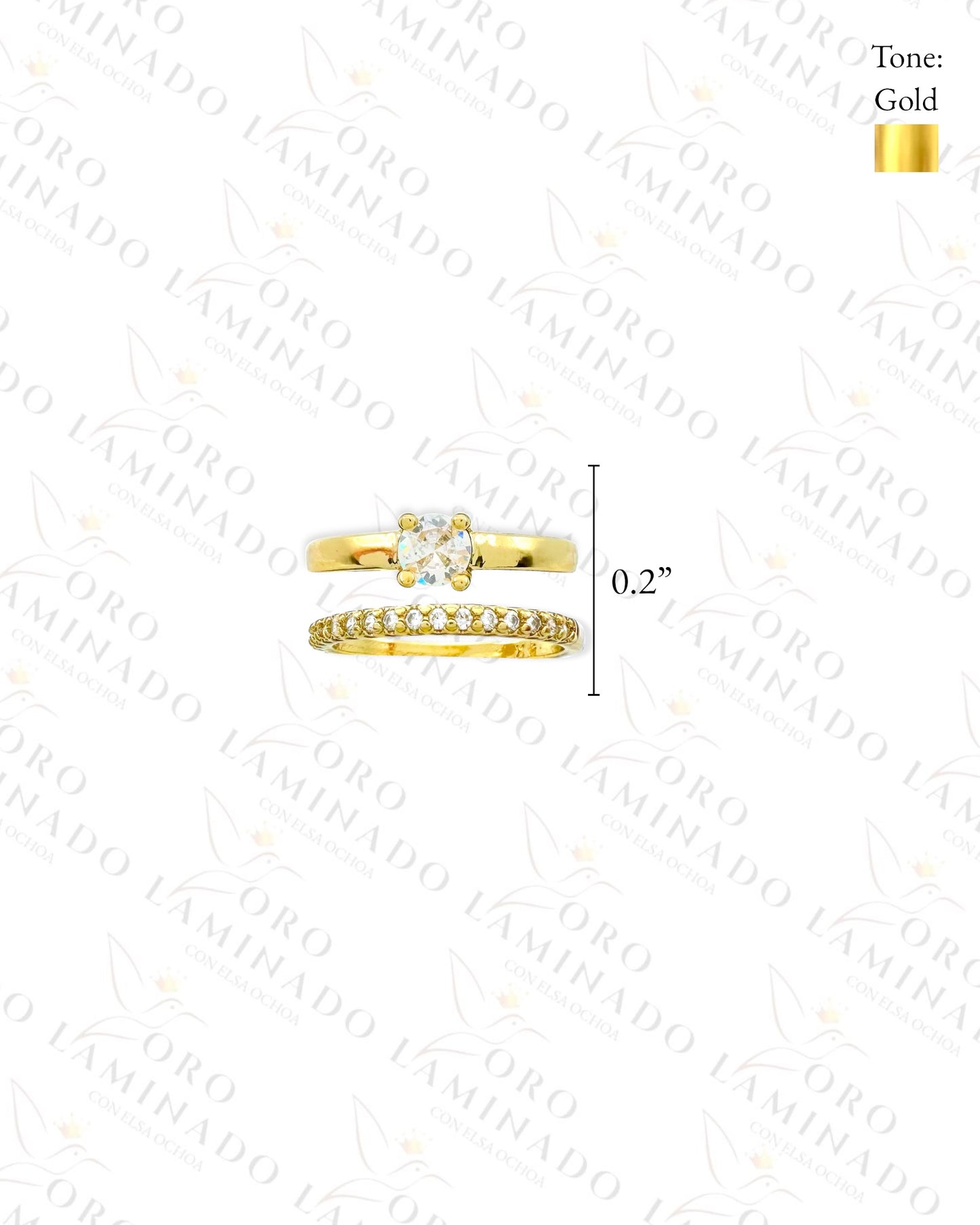High Quality Marriage Crystal Ring Set (Gold Filled) G436