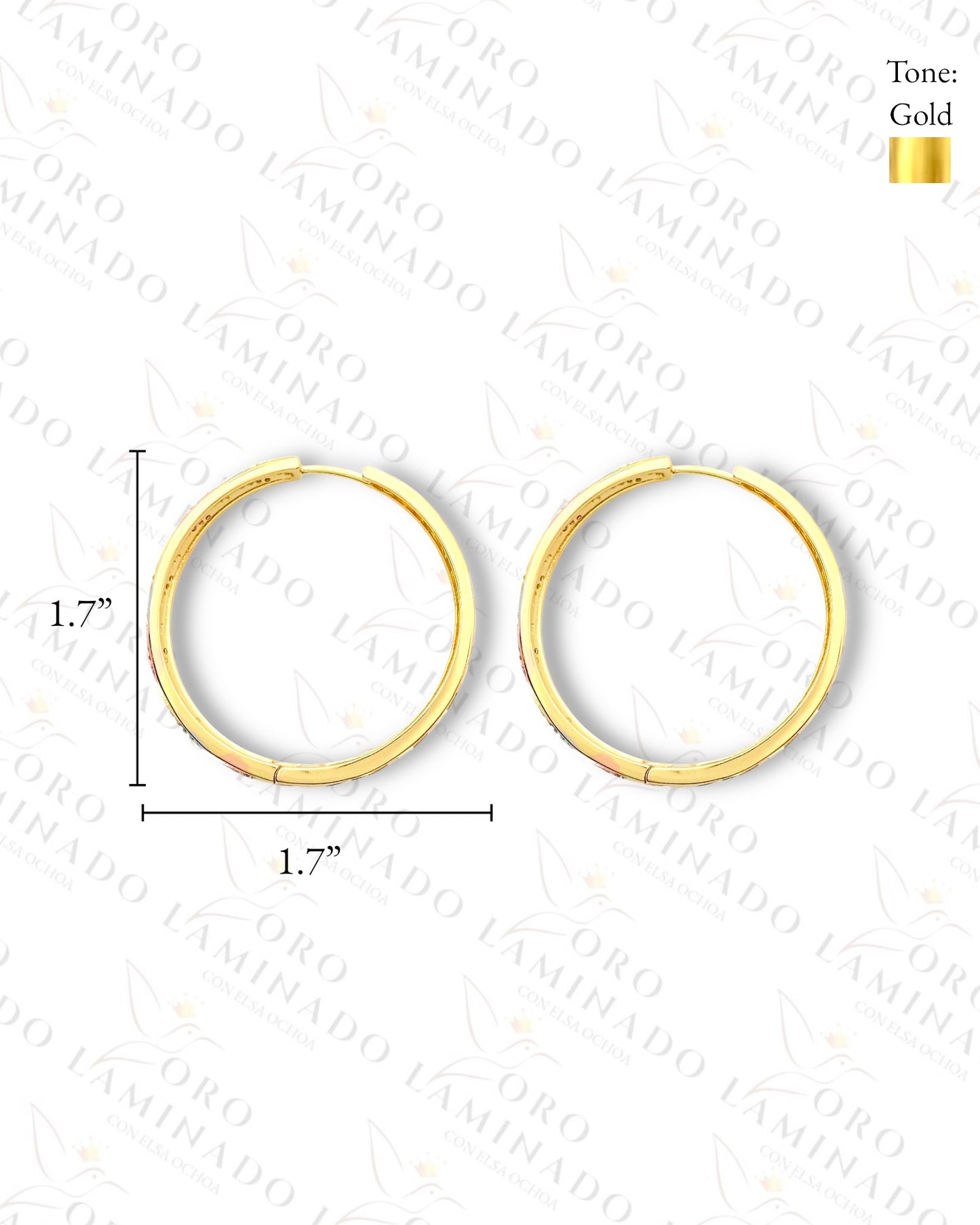 High Quality Sparkling Three Tones Hoop Earrings (Gold Filled) G206