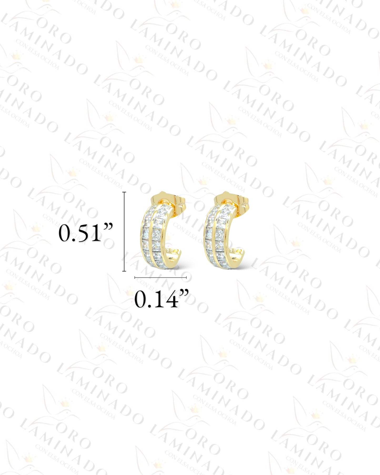 High Quality C-Shape Diamond Earrings Y376