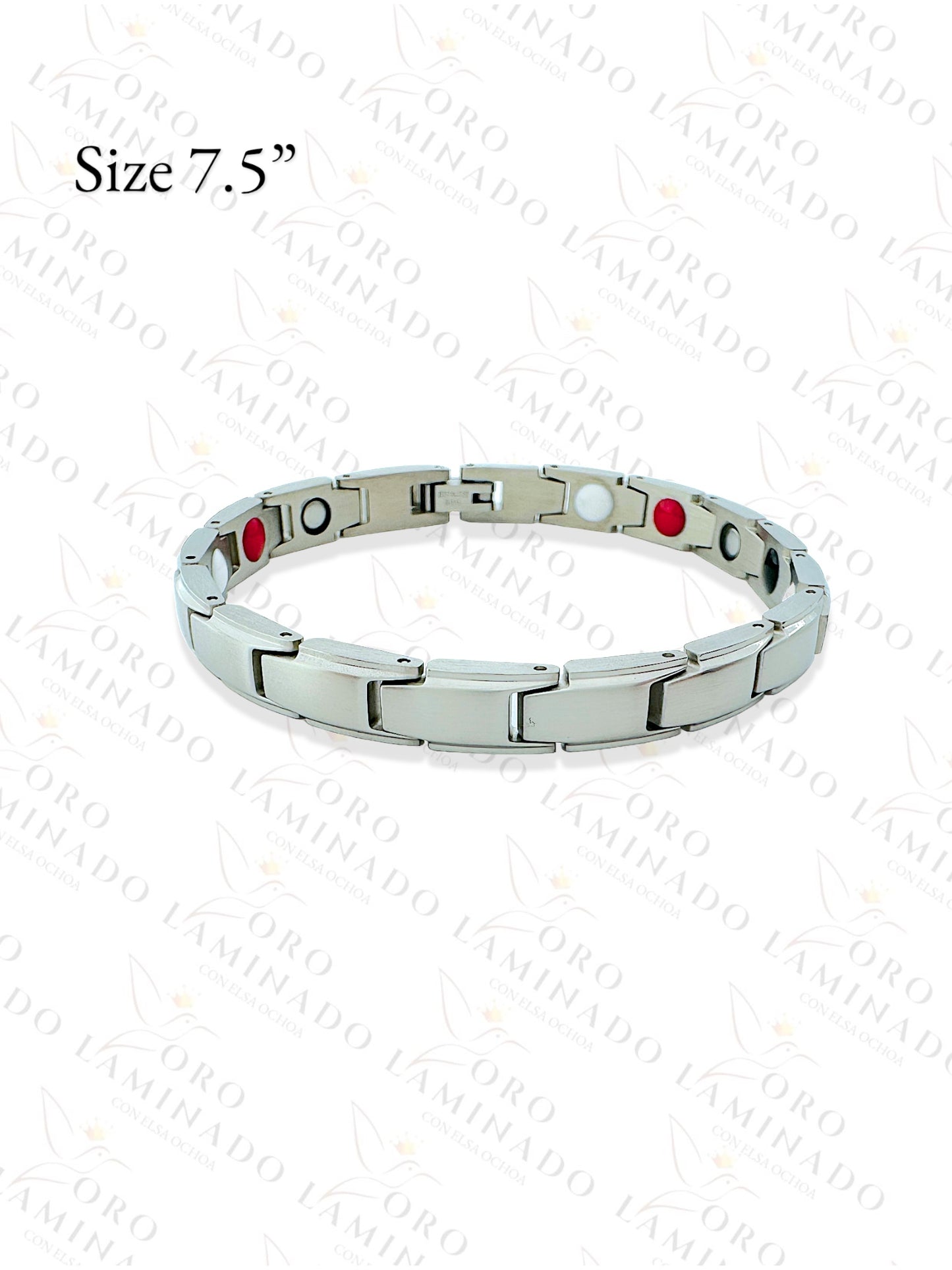 Stainless Steel Thin Silver Mens Magnet Bracelet R476