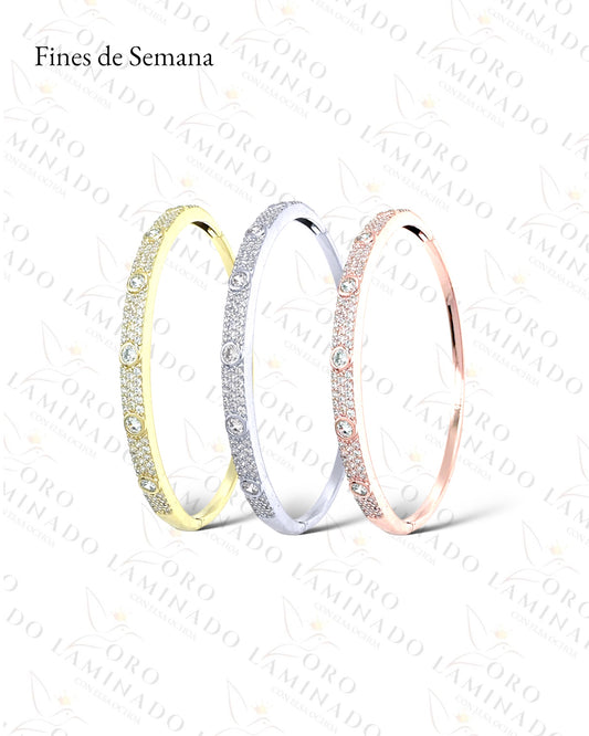 High Quality Pack of 3 Diamond Bangle Bracelets R363