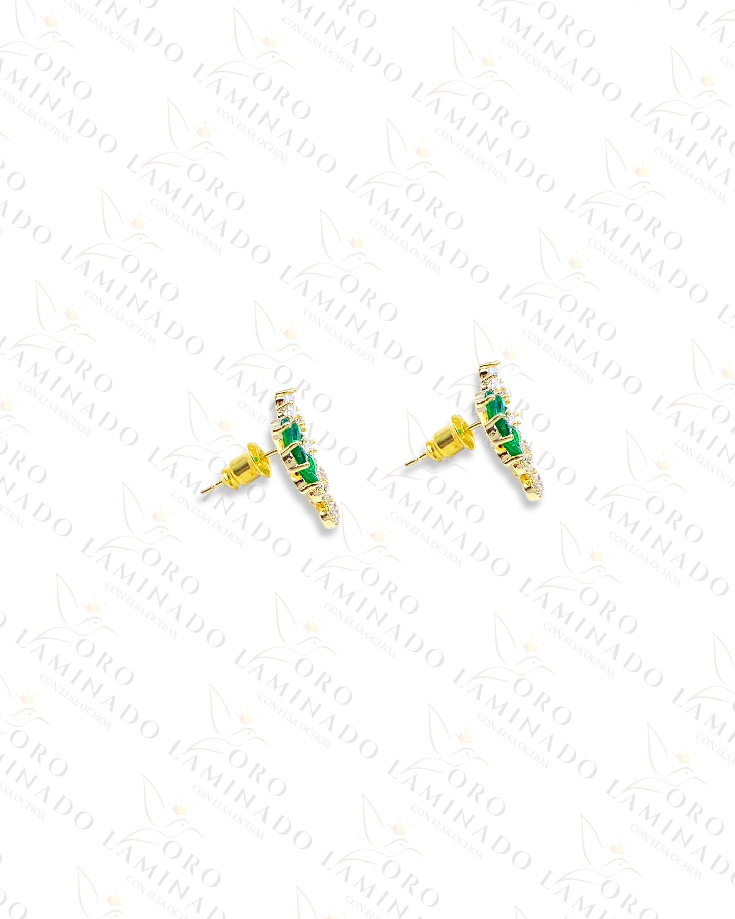 High Quality Green Flower Earrings C327