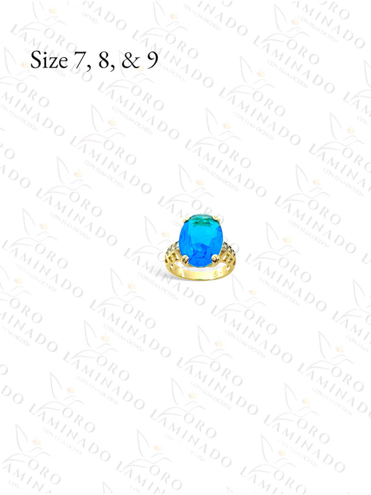 High Quality Blue Oval Crystal Stone Ring G455