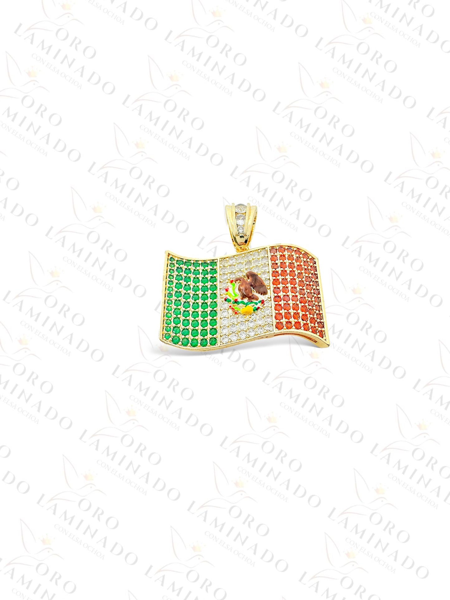 Gold Filled Mexico Flag Pendant R204