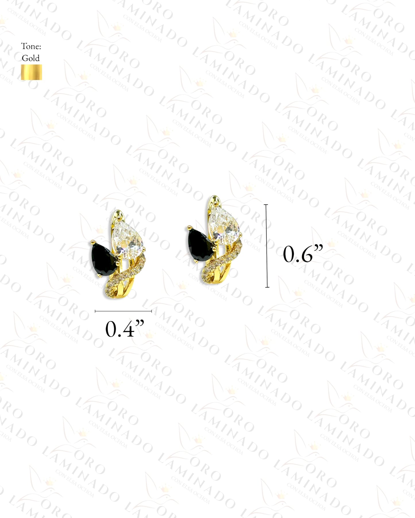 High quality Black and Clear Stone Earrings C286