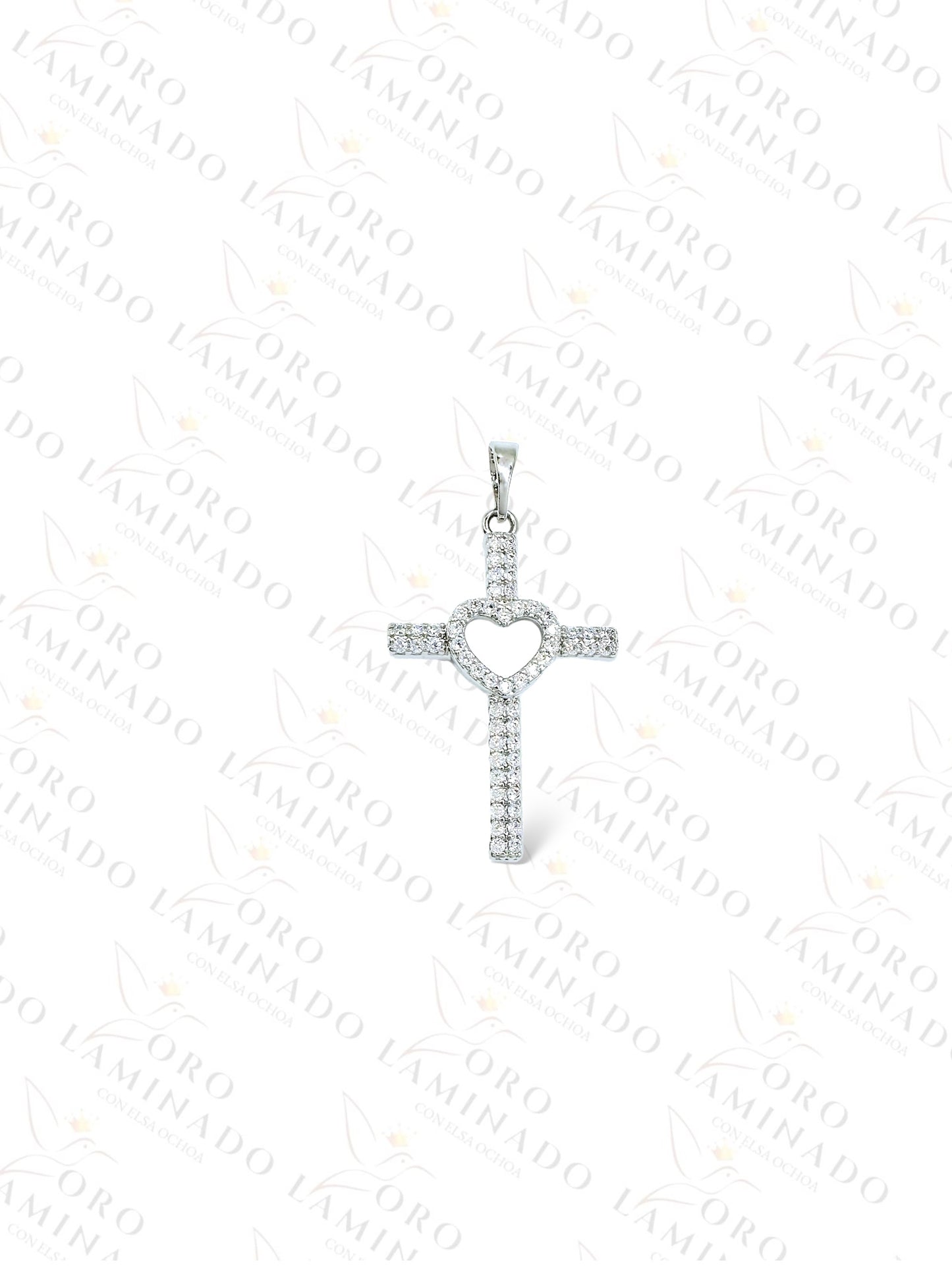 High Quality Silver Heart-Cross Pendant G393