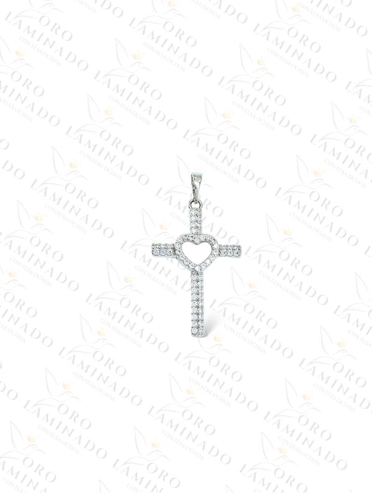 High Quality Silver Heart-Cross Pendant G393