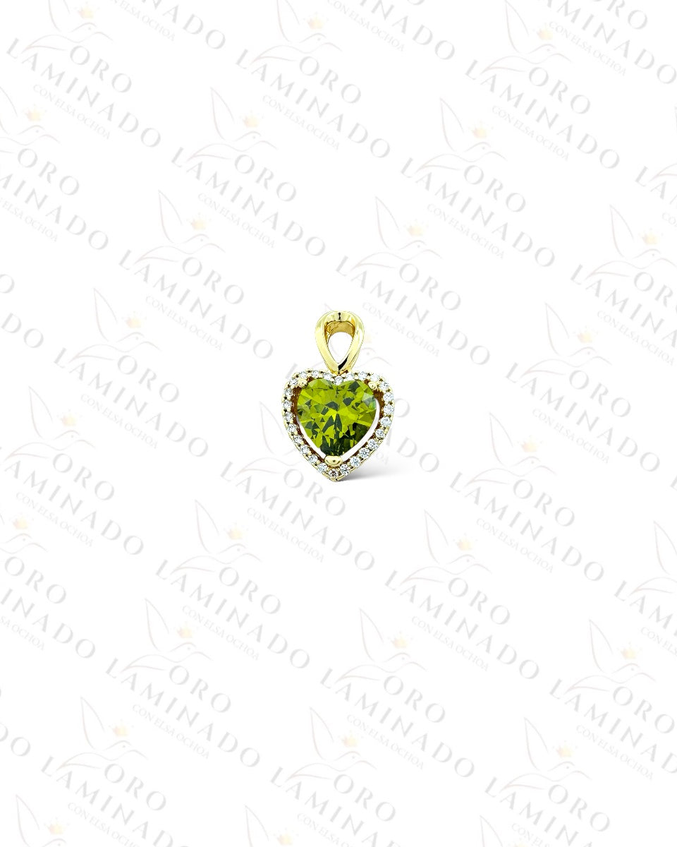 High Quality Small Olive Green Heart Pendant C7