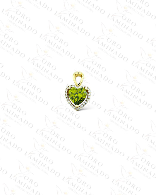 High Quality Small Olive Green Heart Pendant C7