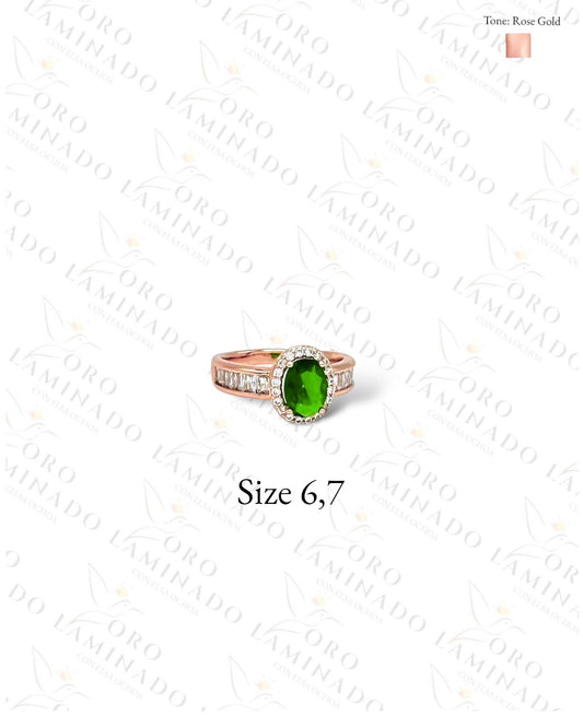 Ring with red & green stone G63