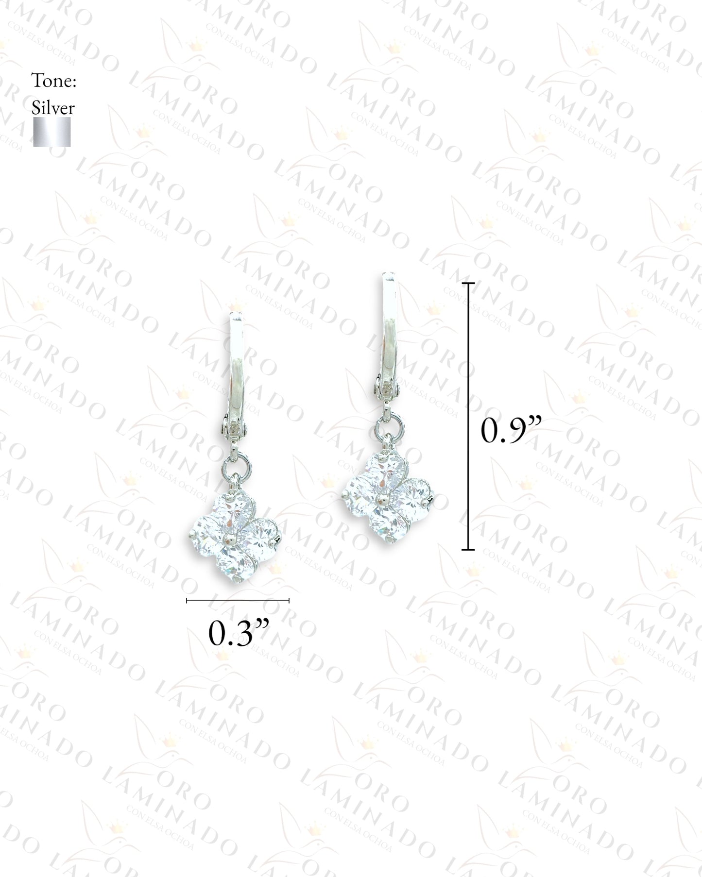 High Quality Silver Small Flower Earrings C393