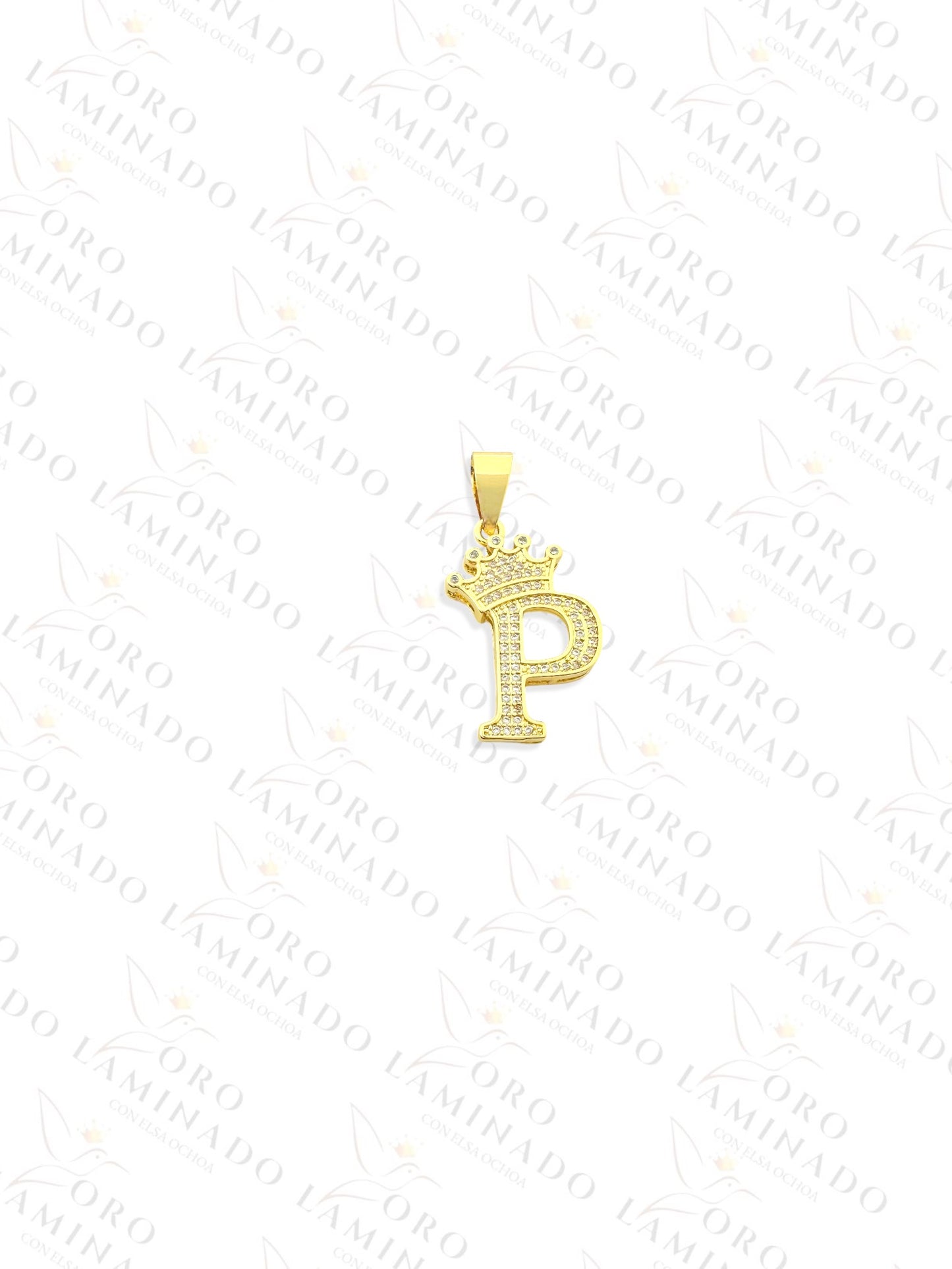 Gold Filled Letter "P" Crown Pendant B161