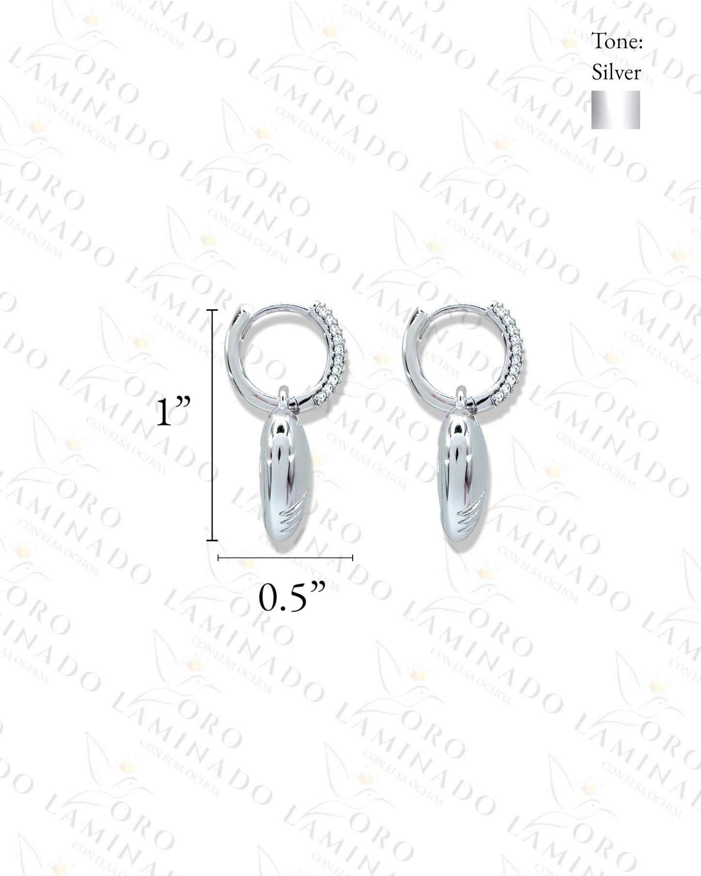 High Quality Sliver Heart Hoop Earrings C157