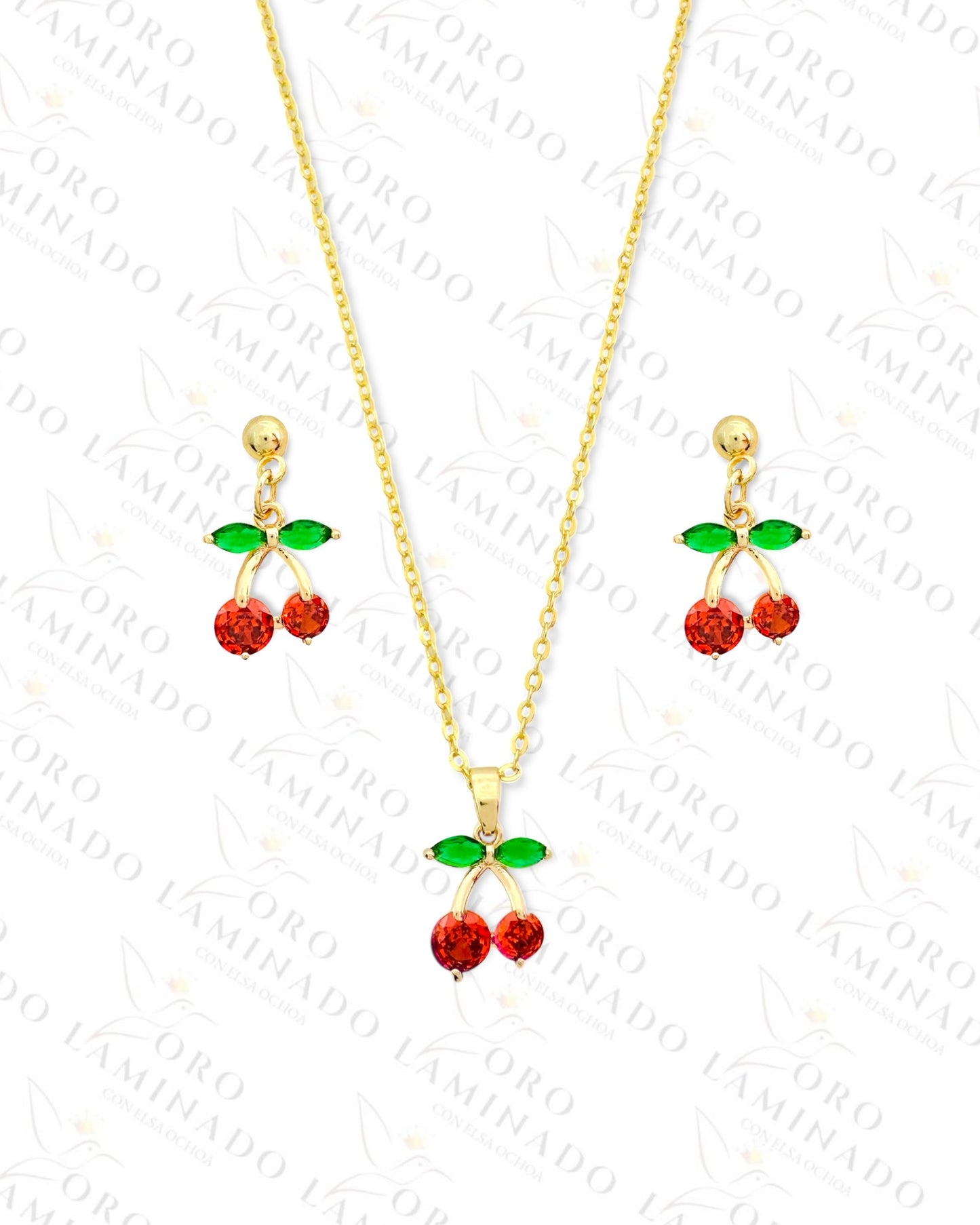 Gold Filled Crystal Cherry Set R124