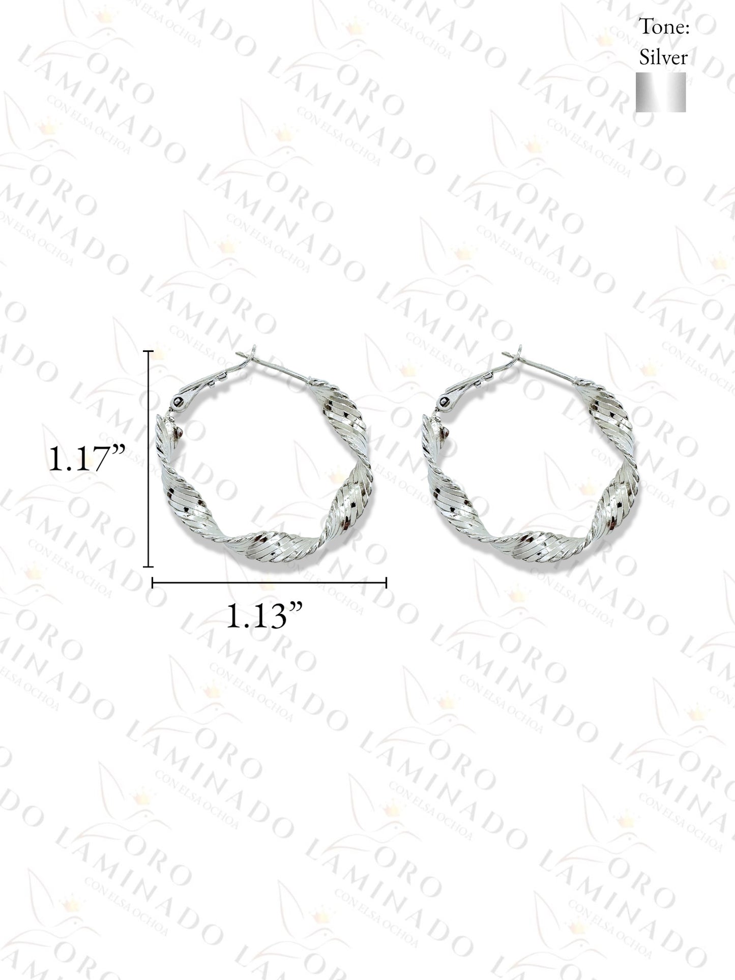 High Quality Silver Spiral Hoop Earrings C85