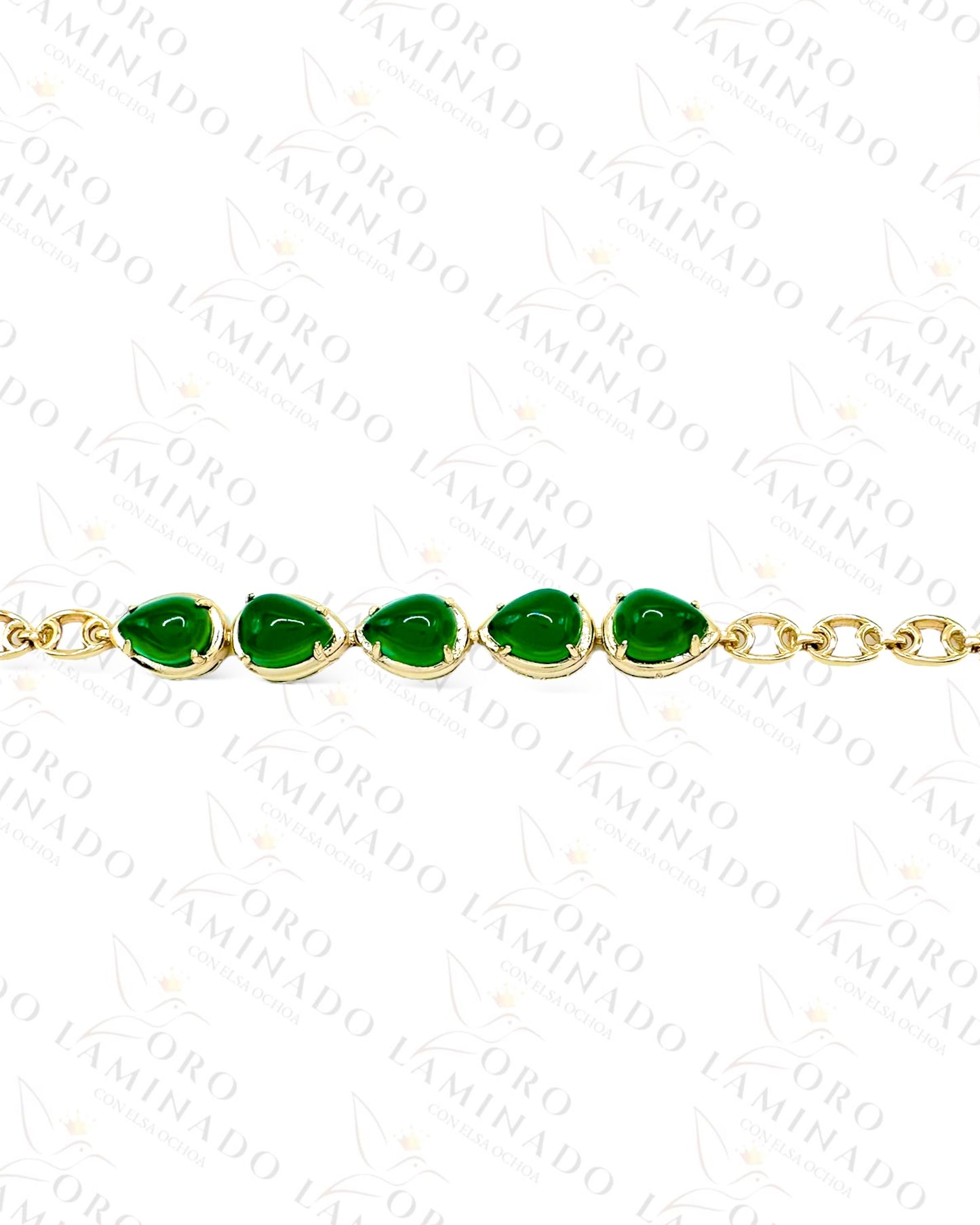 High Quality Green Oval Bracelet B396