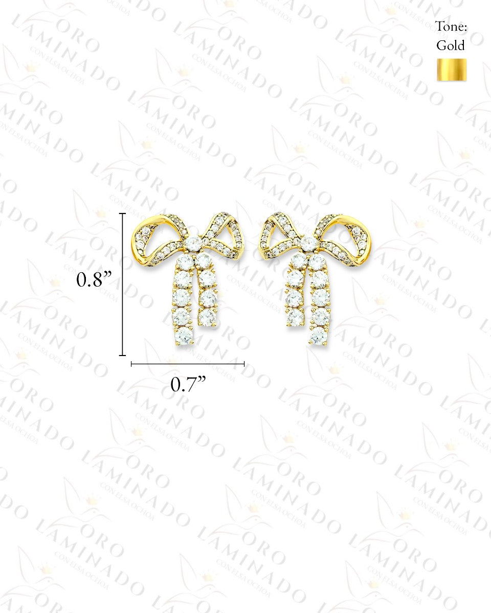 High Quality Diamond Bow Earrings R456