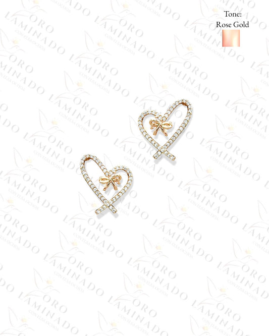 High Quality Diamond Heart Earrings Y45