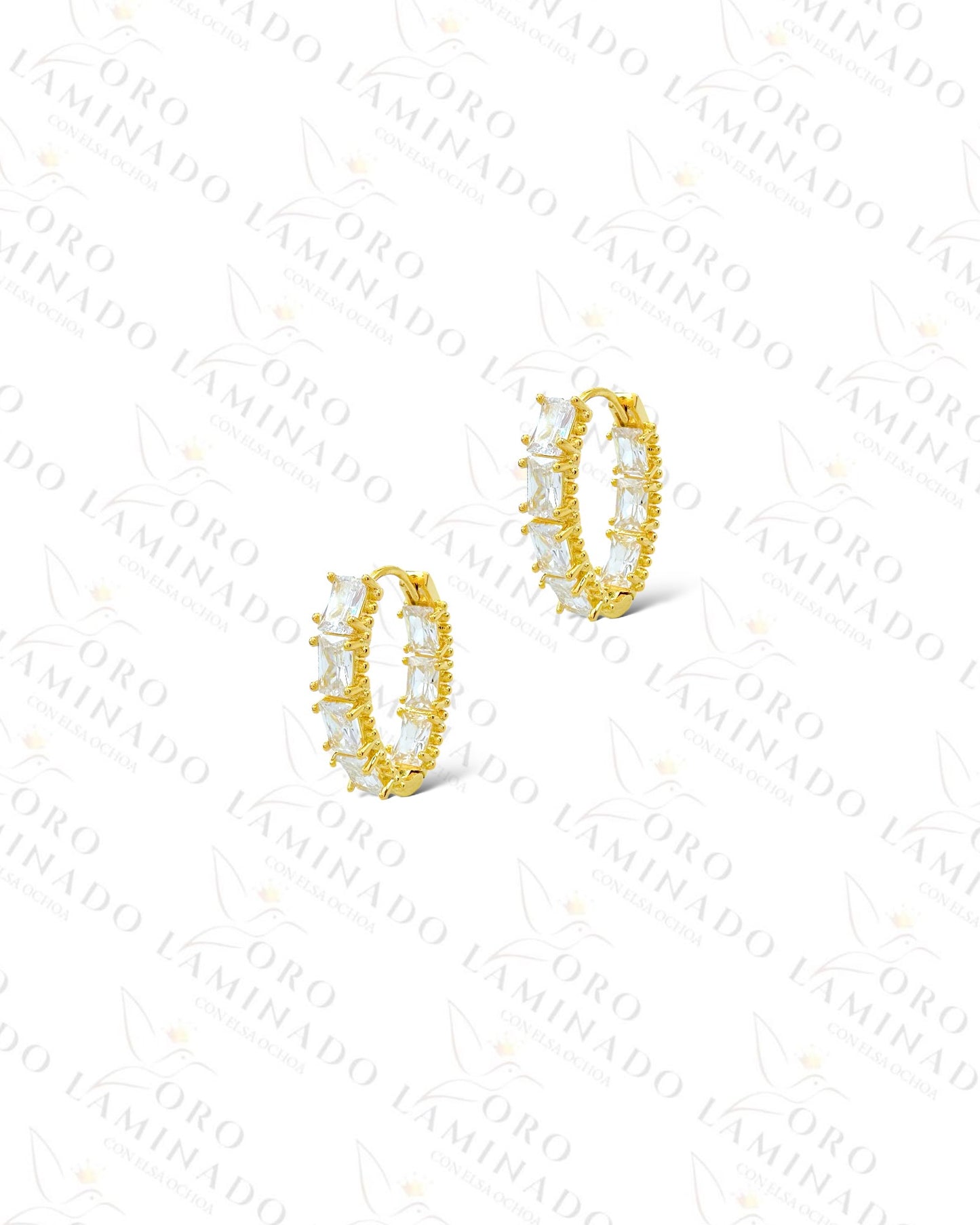 High Quality Crystal Hoop Earrings (Gold Filled) C286