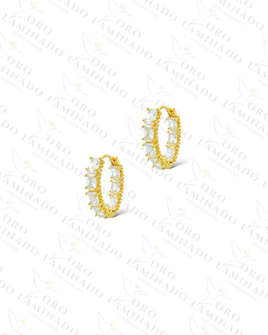 High Quality Crystal Hoop Earrings (Gold Filled) C286