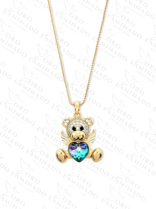 High Quality Winged Teddy Bear Necklace G328