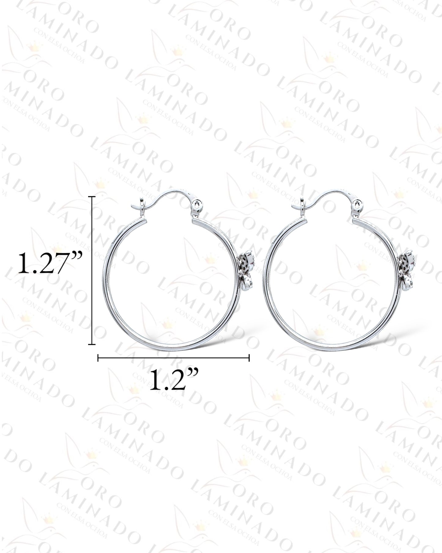 High Quality Silver Butterfly Hoop Earrings Y367