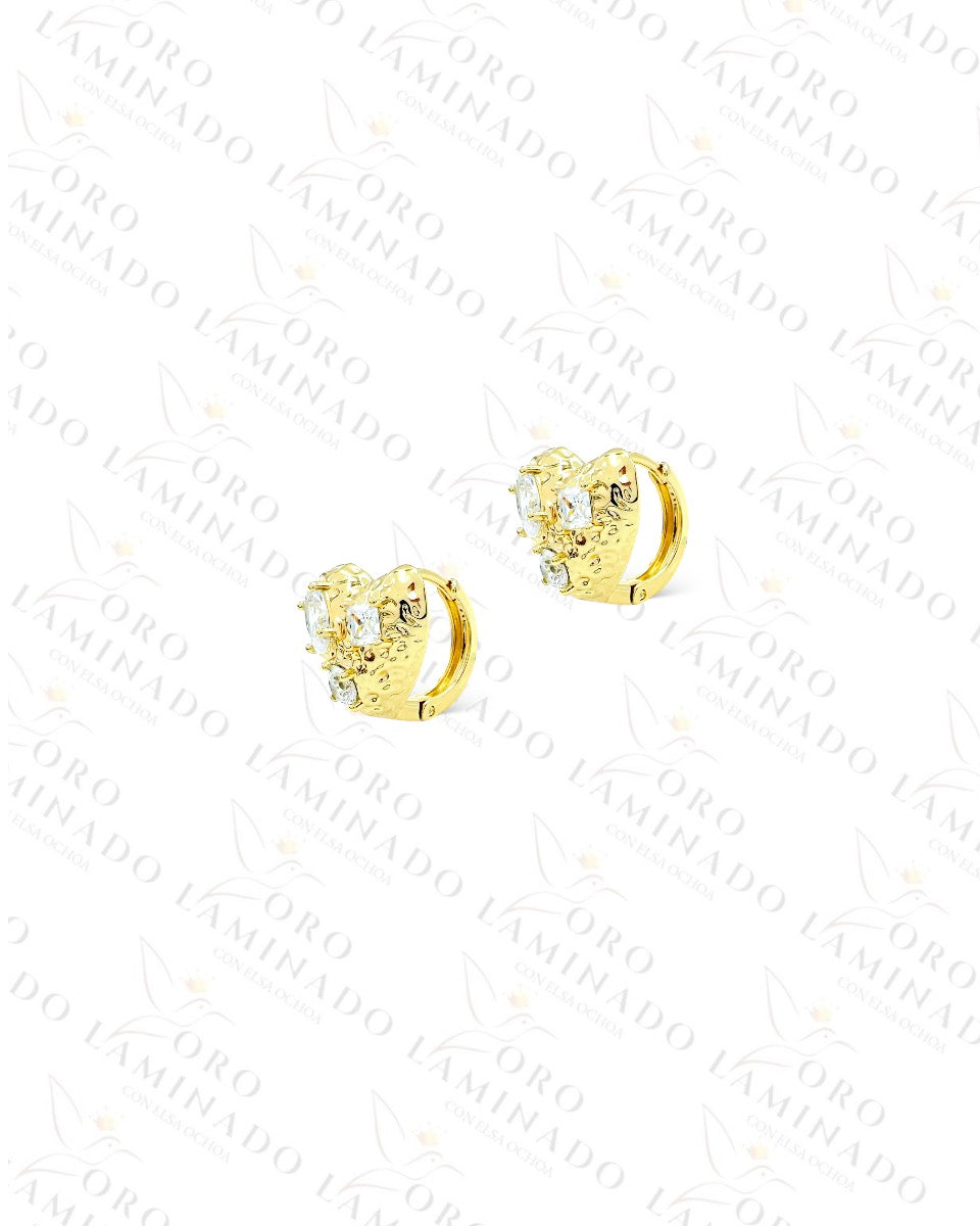 High Quality Textured Heart Hoop Earrings R382