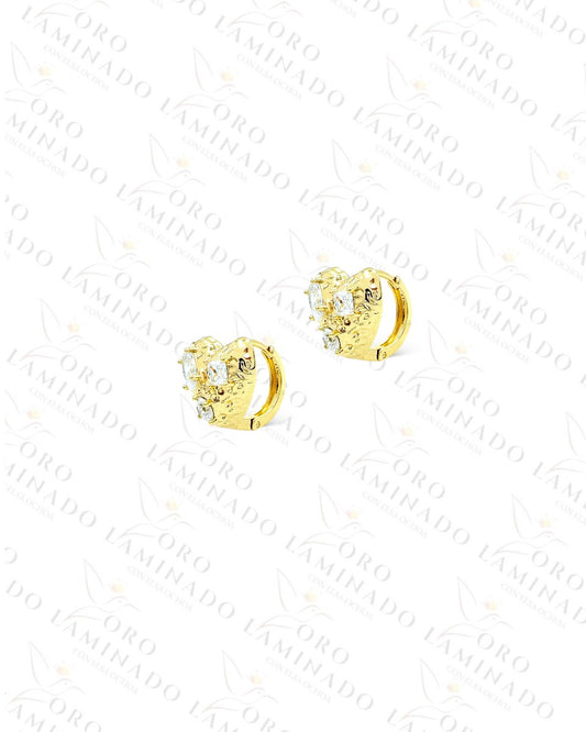 High Quality Textured Heart Hoop Earrings R382