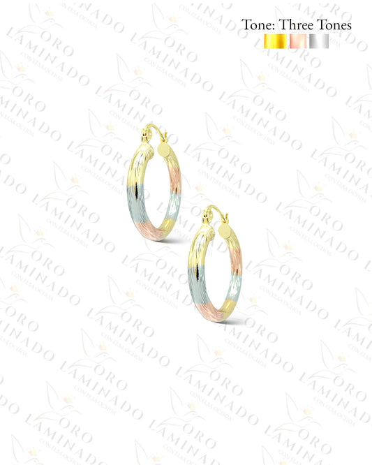 High Quality Three Tones Chunky Hoop Earrings C233