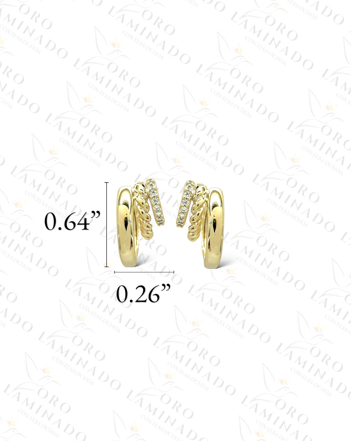 High Quality Tri-Design Hoop Earrings R375