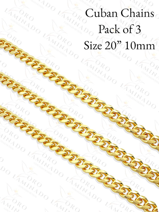 Cuban Chains Pack of 3 Size 20" 10mm R277