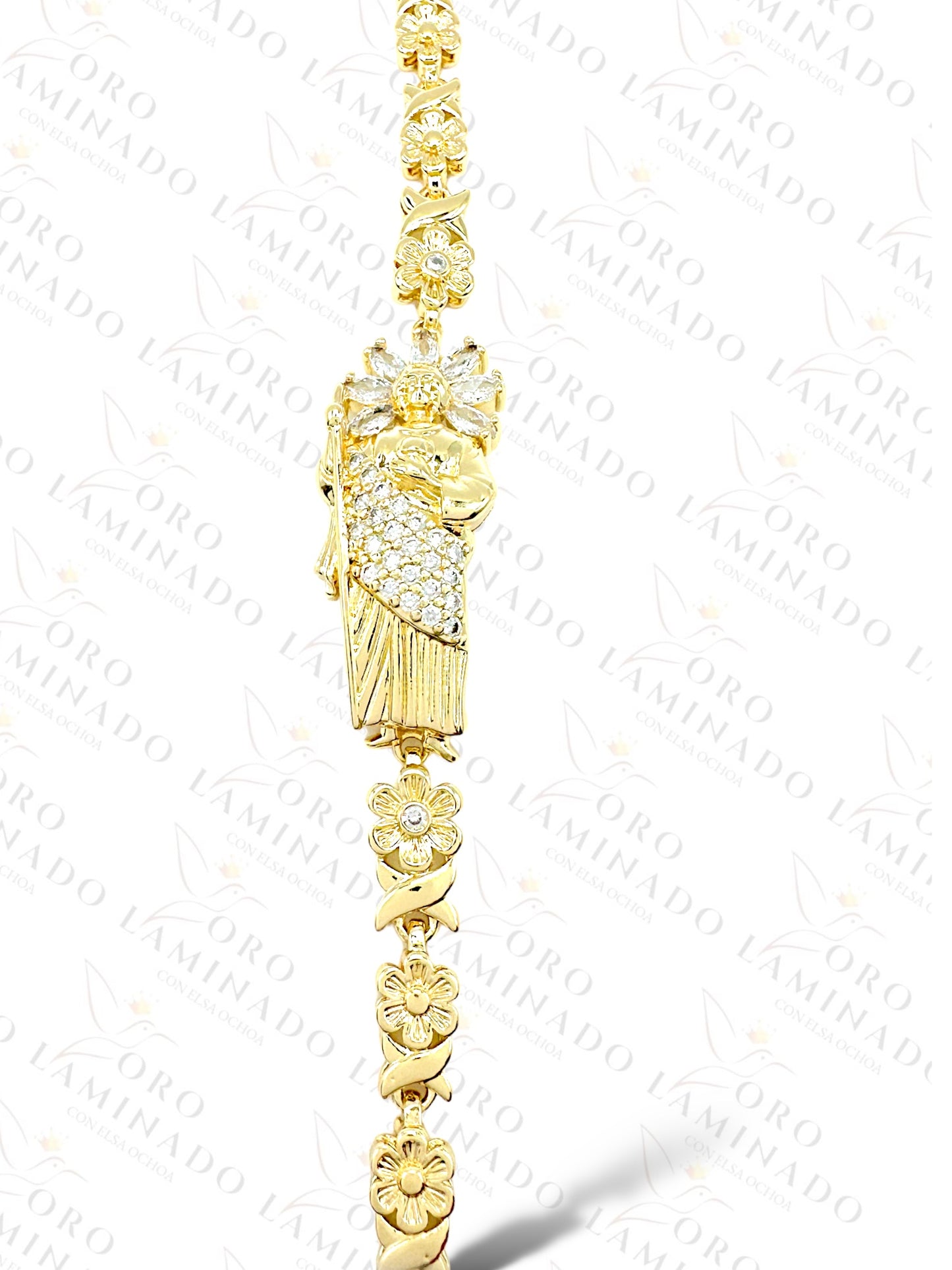 San Judas Golden Flower Bracelet B181