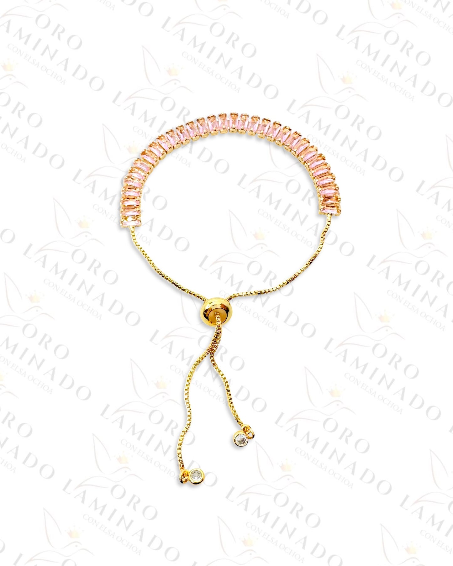 Gold Filled Light Pink Adjustable Bracelet Y420