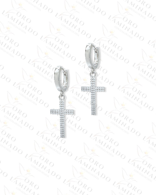 High Quality Silver Cross Earrings Y472