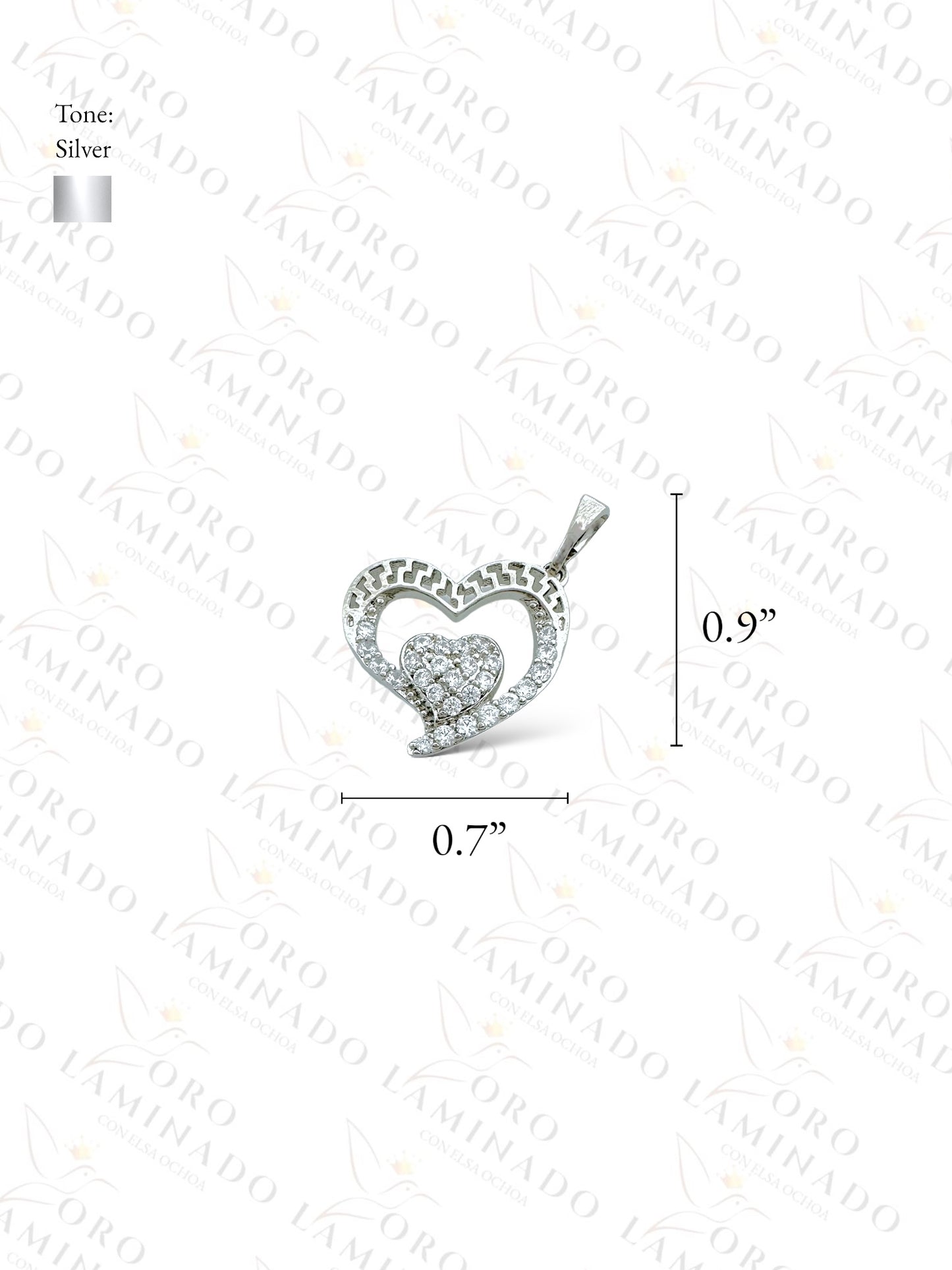 High Quality Silver Double Heart Pendant Y337