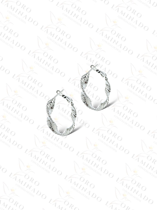 High Quality Silver Spiral Hoop Earrings C85