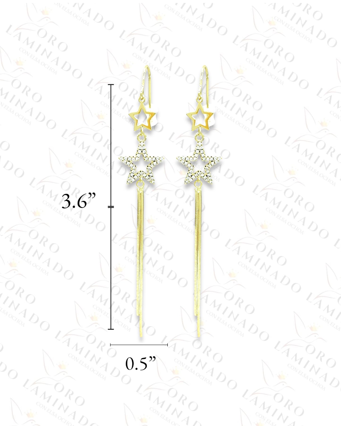 High Quality Double Star Long Earrings G282