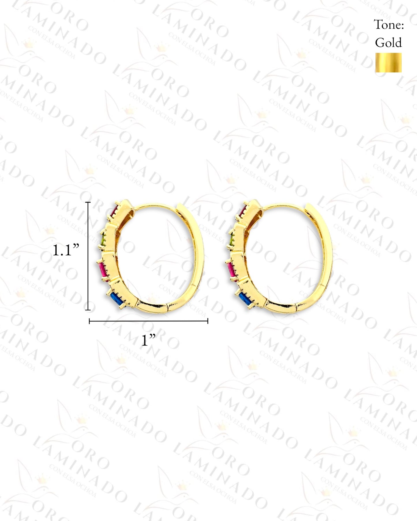 High Quality Multi-Color Hoop Earrings (Gold Filled) C137