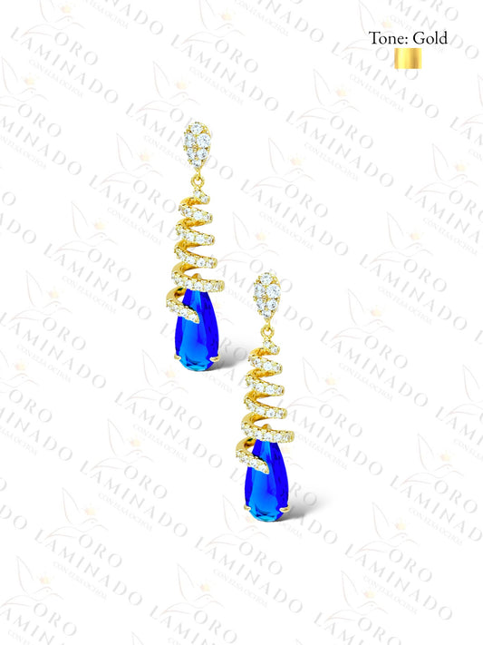 High Quality Blue Swirled Earrings G132