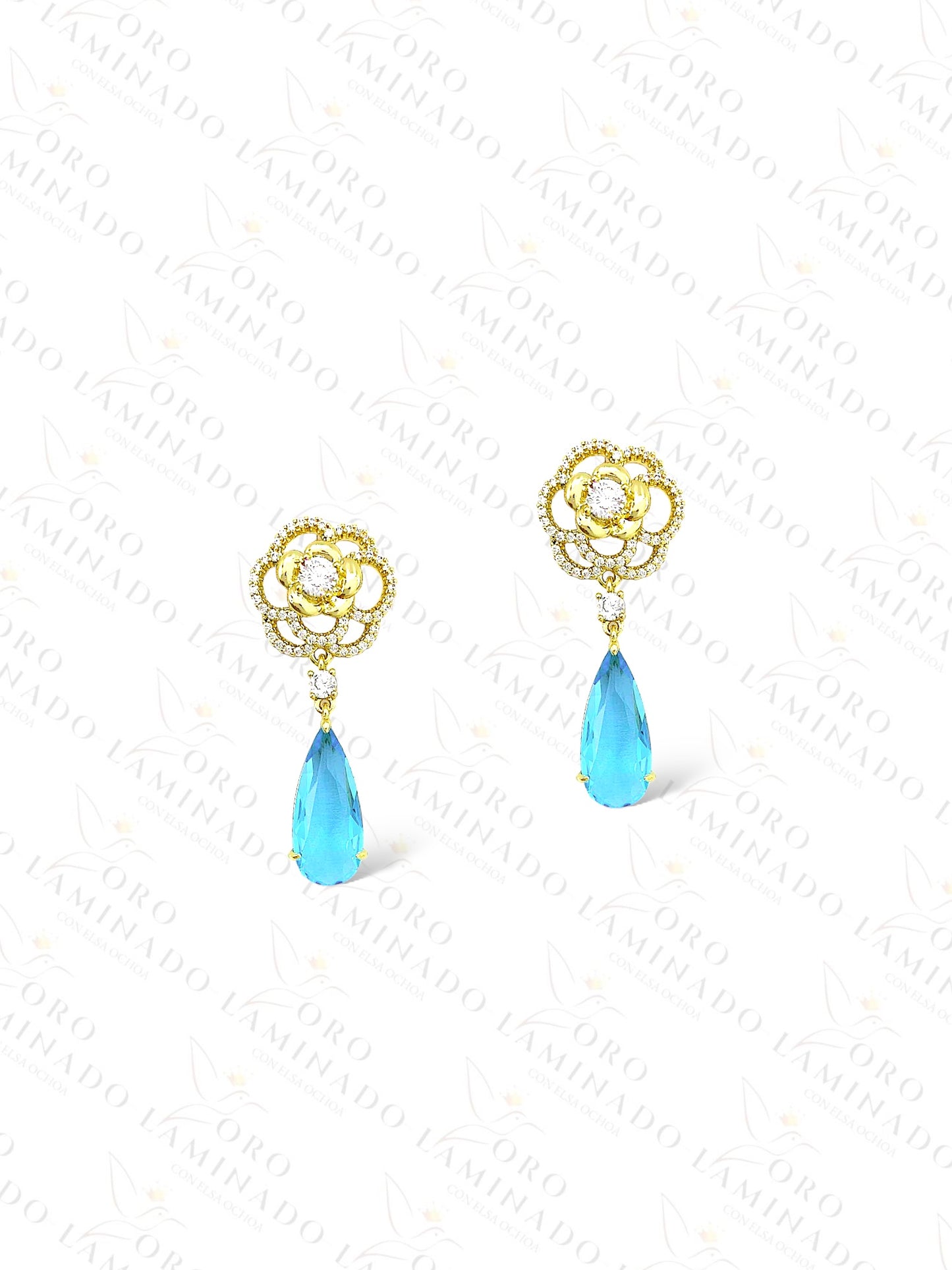 High Quality Blue Flower Earrings C477