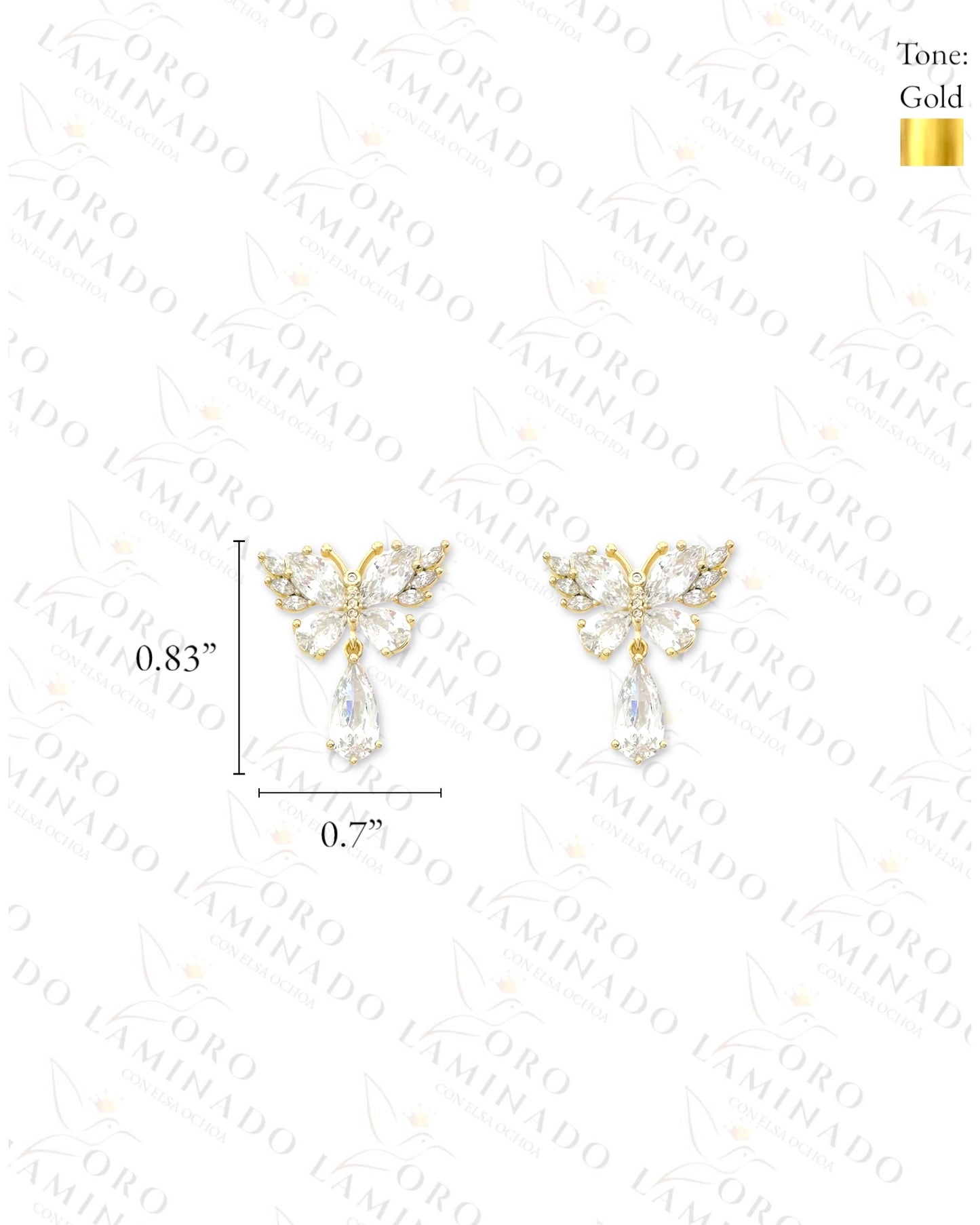 High Quality Crystal Butterfly Set (Gold Filled) C184