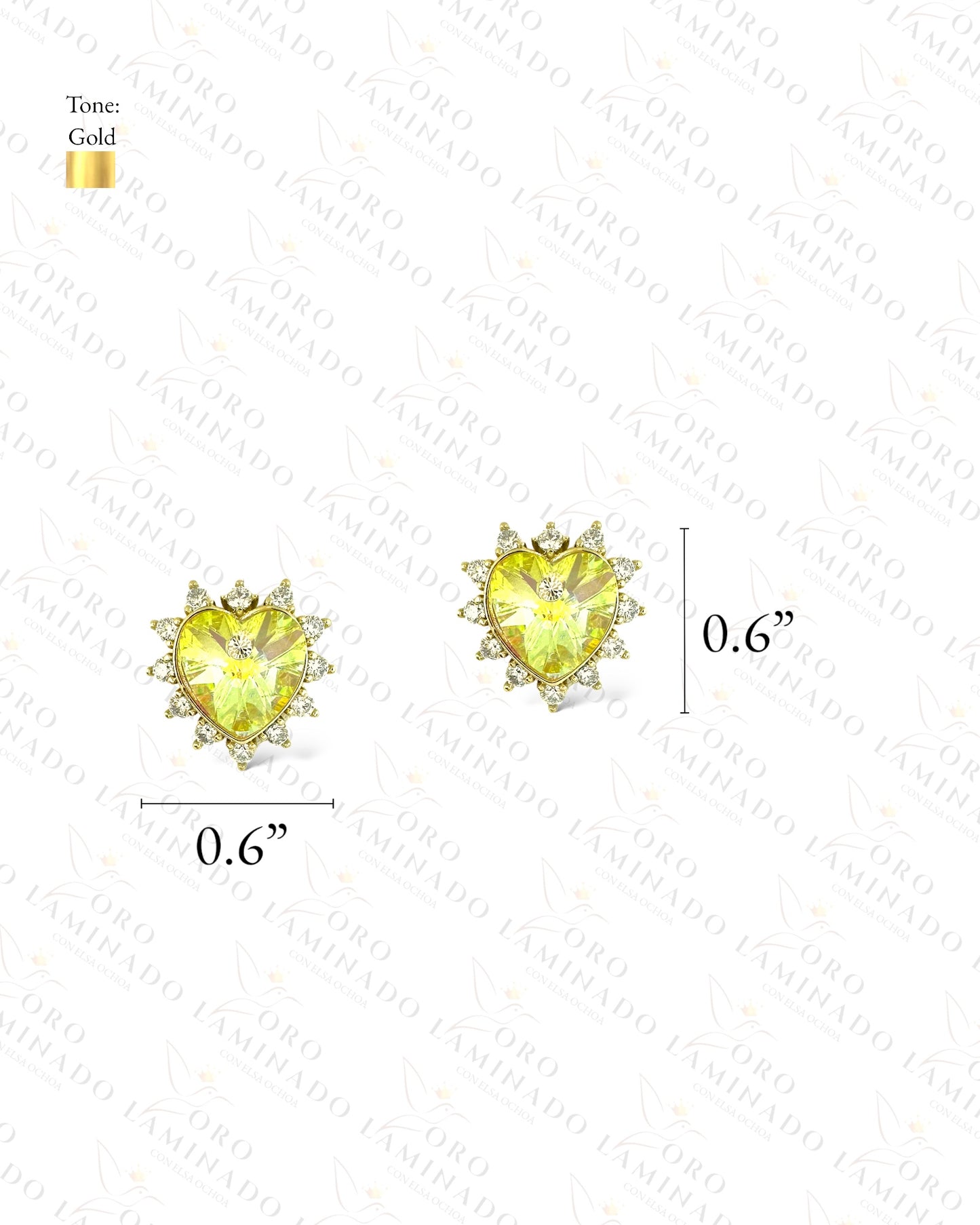 High Quality Yellow/Green Heart Earrings Y322