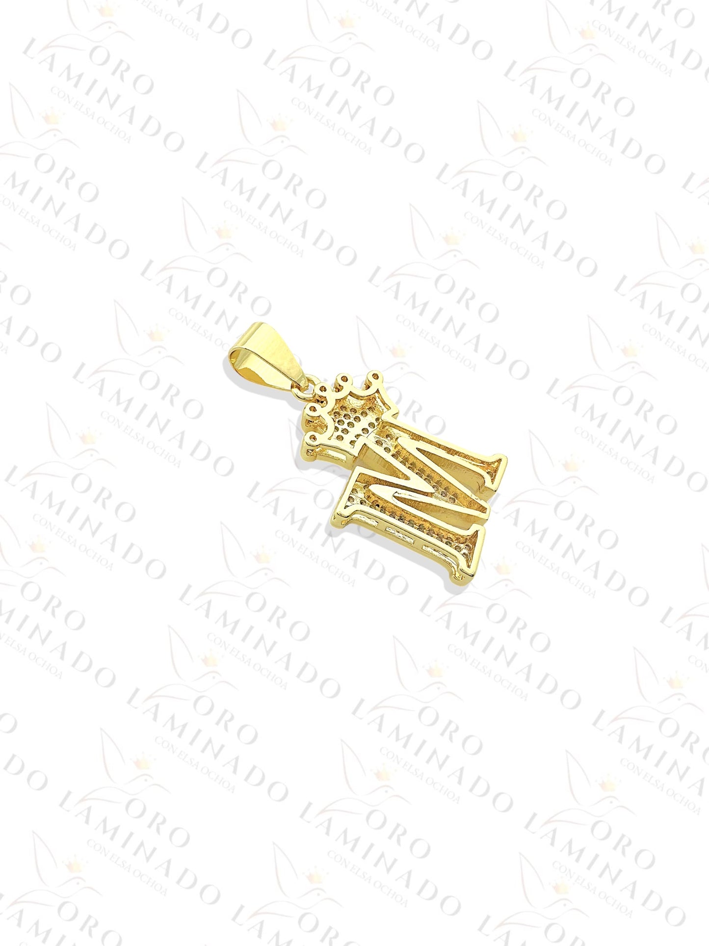 Gold Filled Letter "M" Crown Pendant Y21